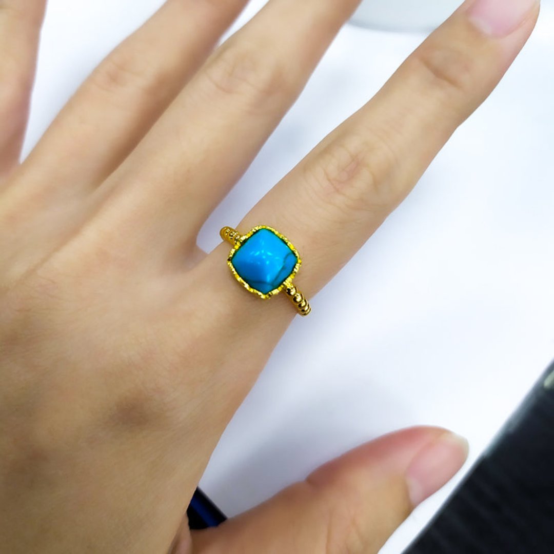 Elegant Malachite & Turquoise 925 Silver Rings - Rings - Pretland | Spiritual Crystals & Jewelry
