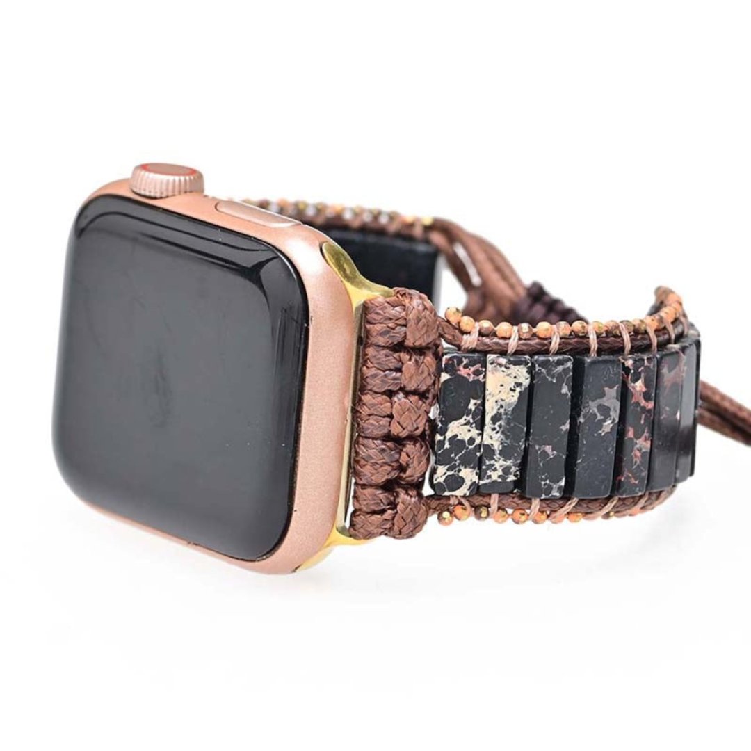 Bohemian Black Jasper Stone Apple Watch Strap - Apple Watch Straps - Pretland | Spiritual Crystals & Jewelry