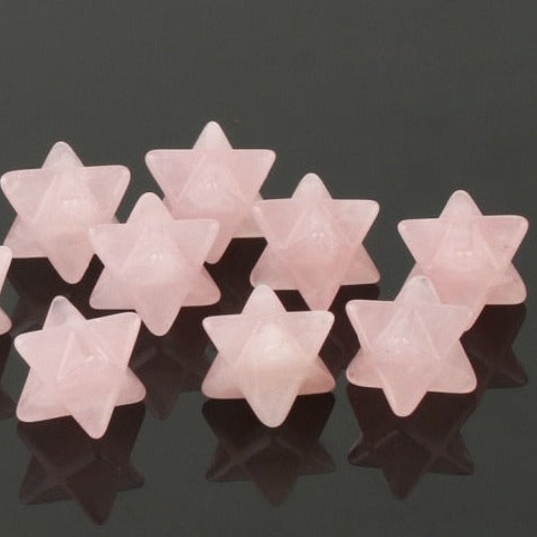 Calming Merkaba Crystal Stars - Rose Quartz - Natural Stones - Pretland | Spiritual Crystals & Jewelry