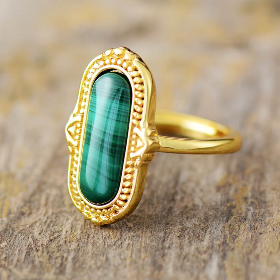Vintage Big Natural Stone Adjustable Ring - Rings - Pretland | Spiritual Crystals & Jewelry