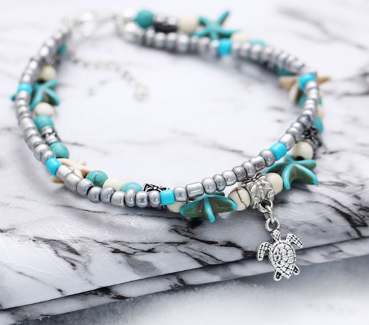 Lovely Turtle Anklet - Anklets - Pretland | Spiritual Crystals & Jewelry