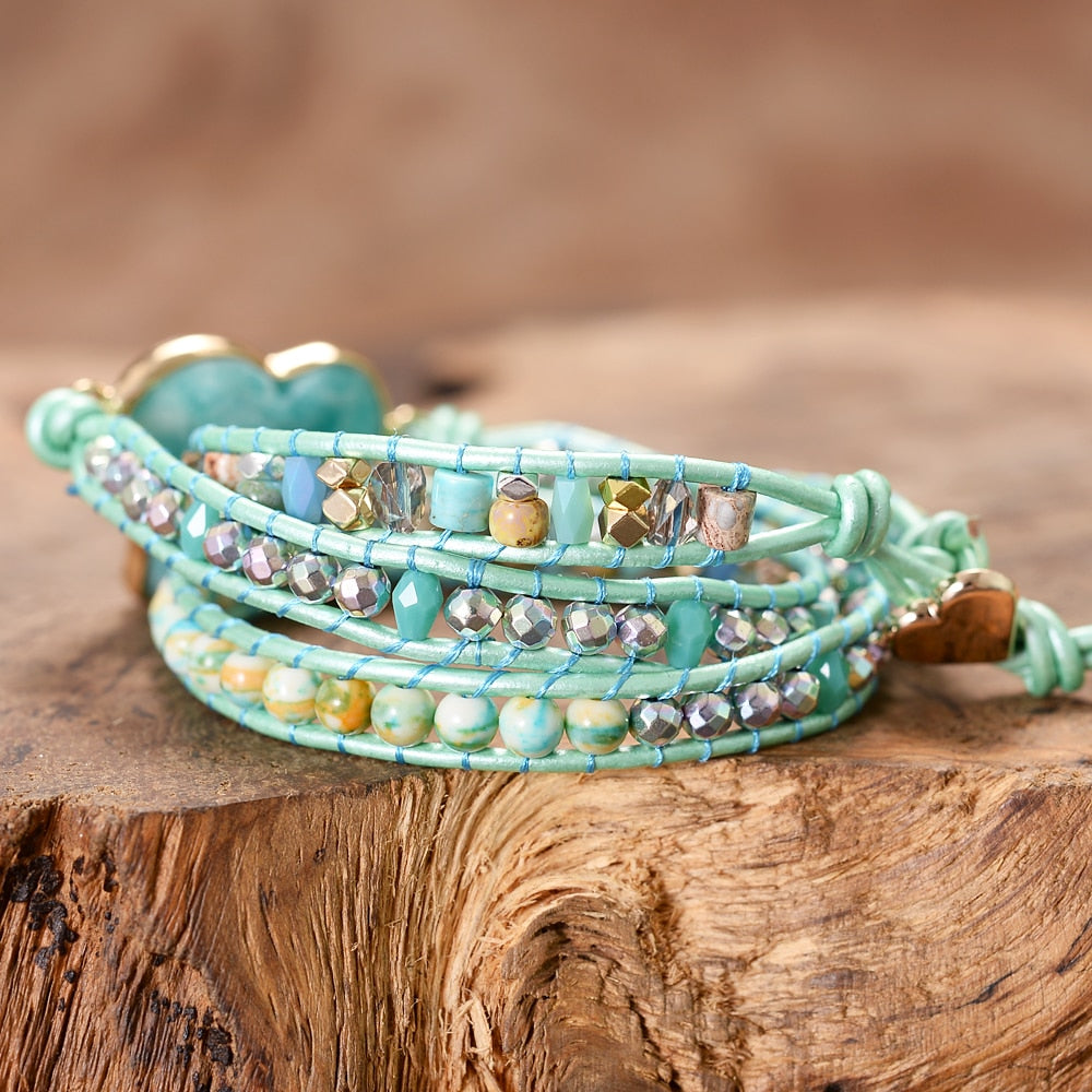 Mystical Amazonite Wrap Bracelet - Wrap Bracelets - Pretland | Spiritual Crystals & Jewelry