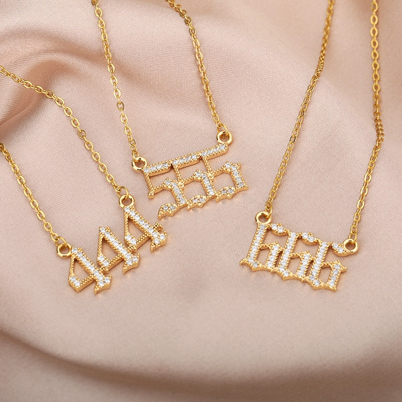 Angel Number Manifest Zirconia Necklace - Pendant Necklaces - Pretland | Spiritual Crystals & Jewelry