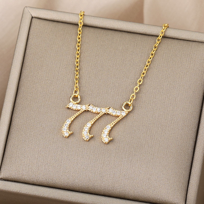 Angel Number Manifest Zirconia Necklace - Pendant Necklaces - Pretland | Spiritual Crystals & Jewelry