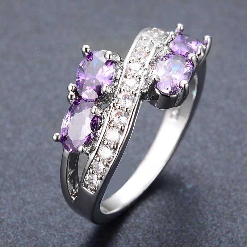 Stylish Amethyst Silver Ring - Rings - Pretland | Spiritual Crystals & Jewelry