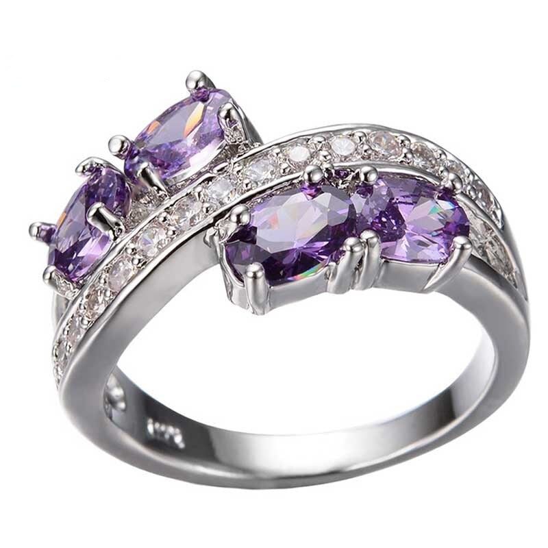 Stylish Amethyst Silver Ring - Rings - Pretland | Spiritual Crystals & Jewelry