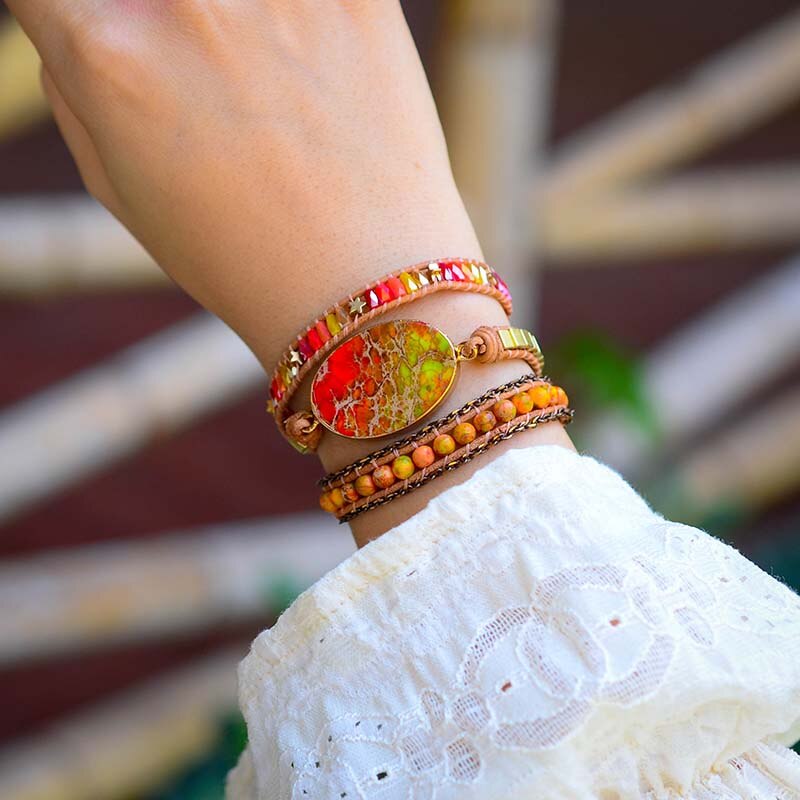 Spiritual Orange Passion Wrap Bracelet - Wrap Bracelets - Pretland | Spiritual Crystals & Jewelry