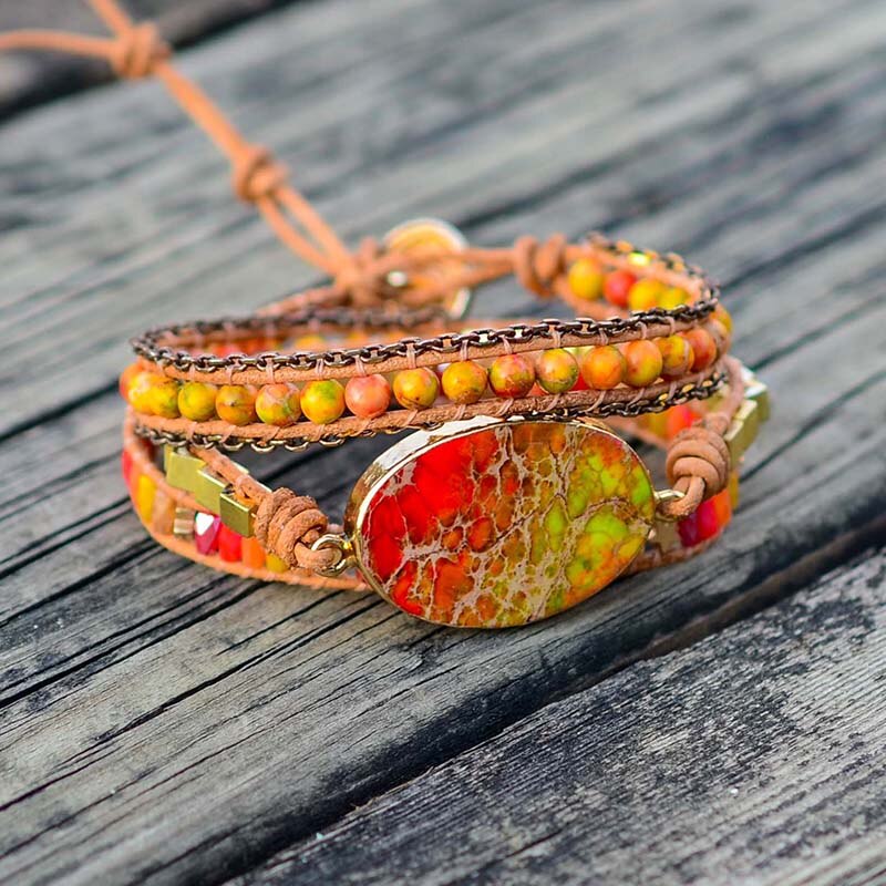 Spiritual Orange Passion Wrap Bracelet - Wrap Bracelets - Pretland | Spiritual Crystals & Jewelry