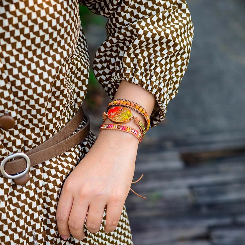 Spiritual Orange Passion Wrap Bracelet - Wrap Bracelets - Pretland | Spiritual Crystals & Jewelry