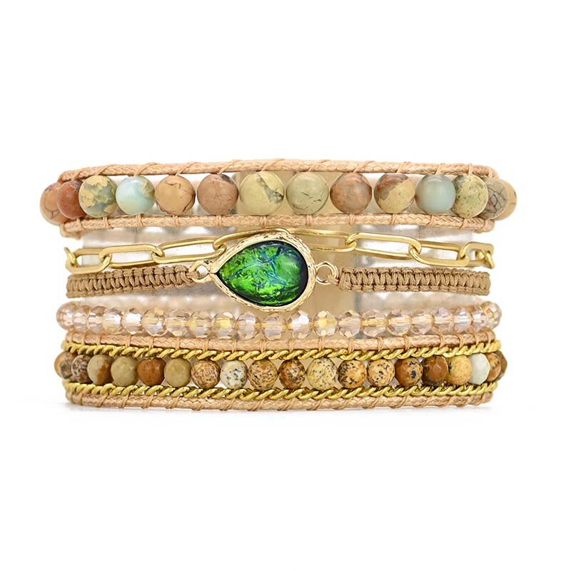 Spiritual Green Opal Cuff Bracelet - Bracelets - Pretland | Spiritual Crystals & Jewelry