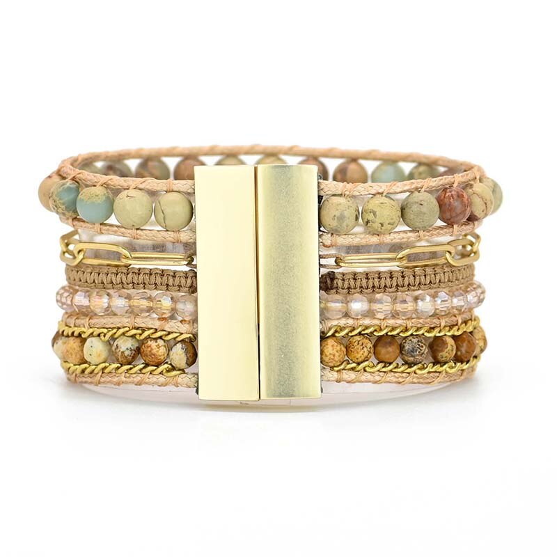 Spiritual Green Opal Cuff Bracelet - Bracelets - Pretland | Spiritual Crystals & Jewelry