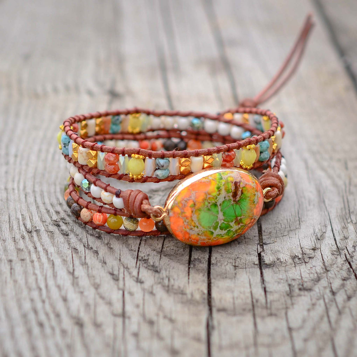 Spiritual Orange Dream Wrap Bracelet - Wrap Bracelets - Pretland | Spiritual Crystals & Jewelry