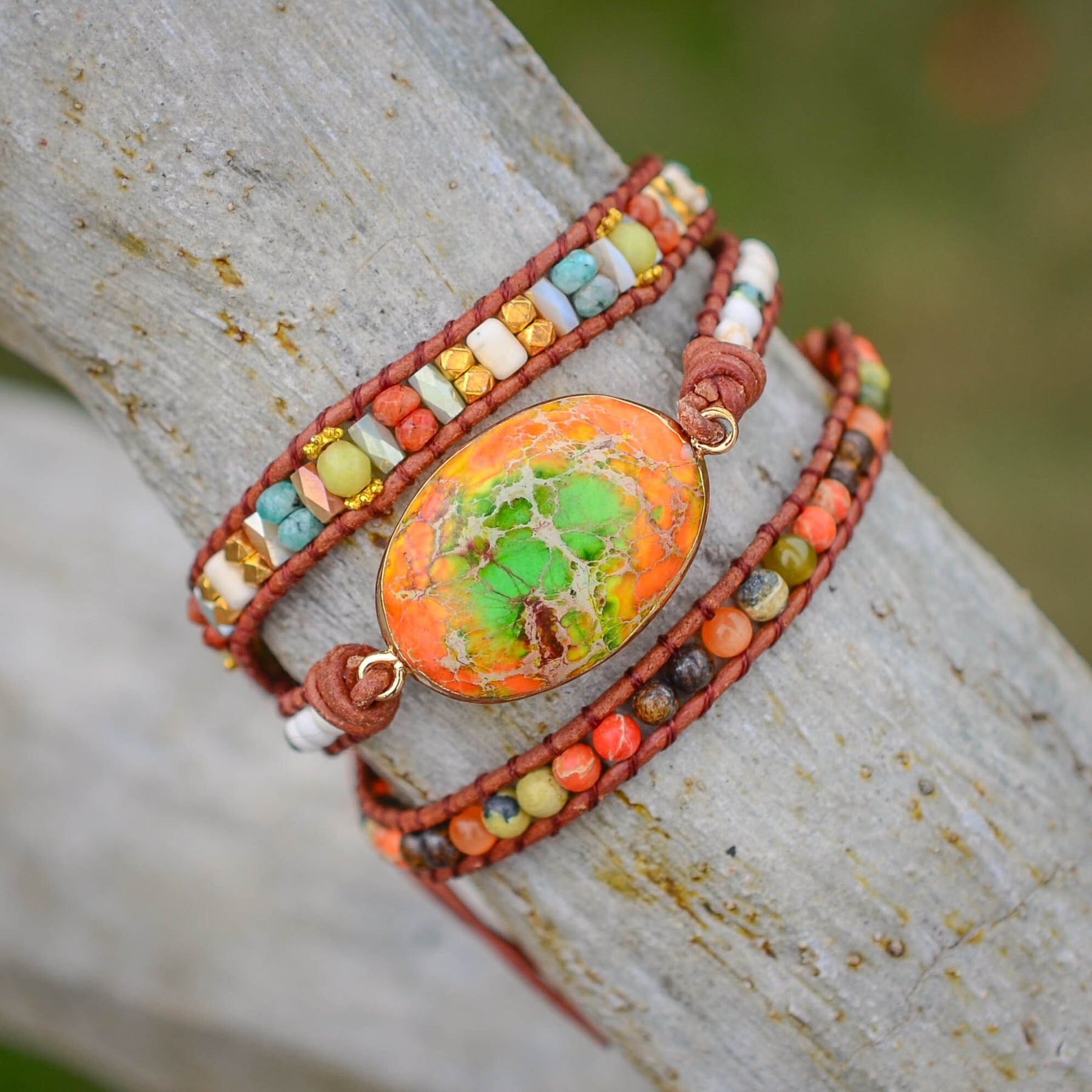 Spiritual Orange Dream Wrap Bracelet - Wrap Bracelets - Pretland | Spiritual Crystals & Jewelry