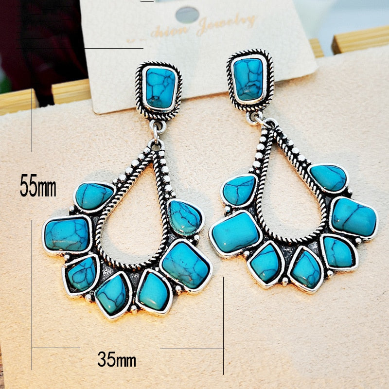Spiritual Water Drop Turquoise Earrings - Earrings - Pretland | Spiritual Crystals & Jewelry