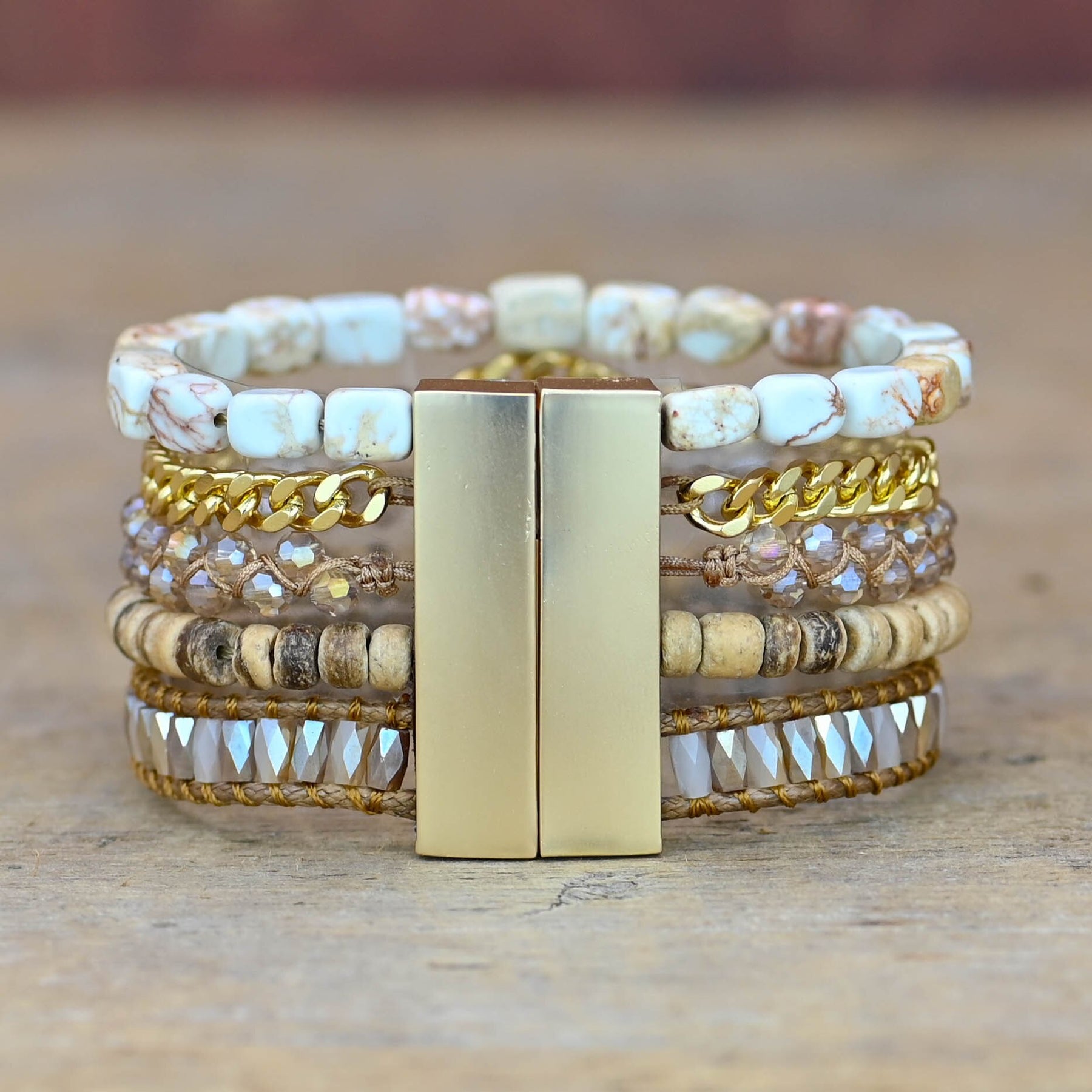 Spiritual Protection Opal Cuff Bracelet - Bracelets - Pretland | Spiritual Crystals & Jewelry