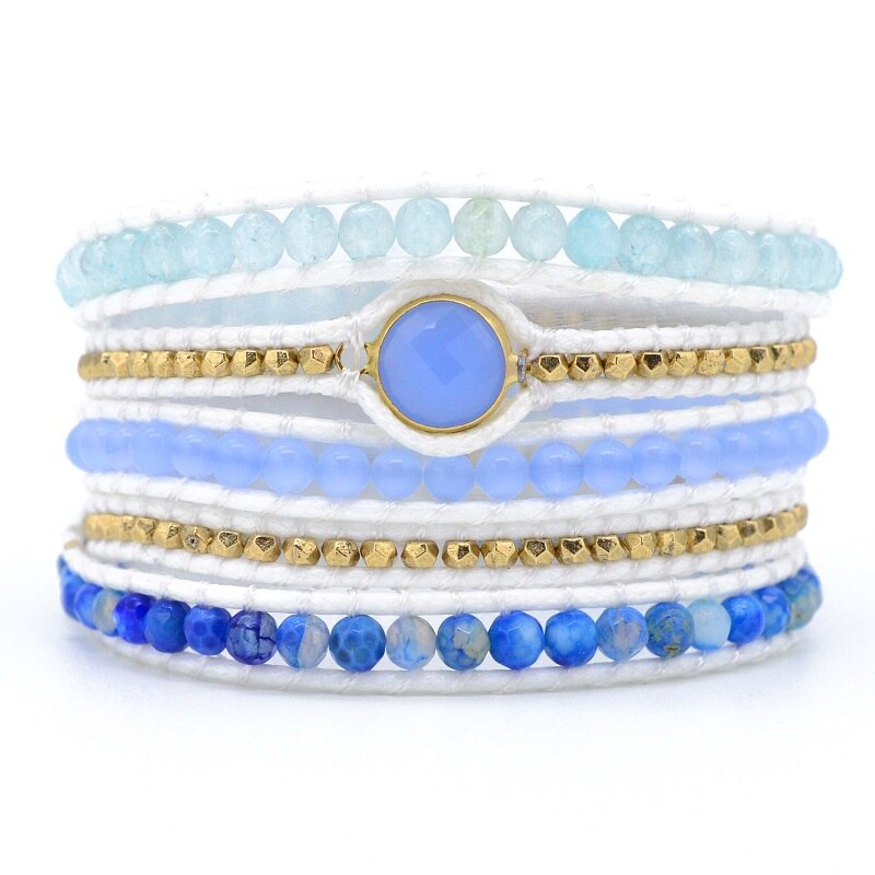 Spiritual Aquamarine Vegan Bracelet - Wrap Bracelets - Pretland | Spiritual Crystals & Jewelry