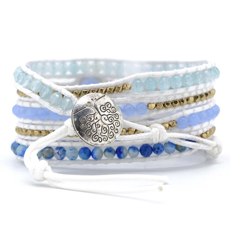 Spiritual Aquamarine Vegan Bracelet - Wrap Bracelets - Pretland | Spiritual Crystals & Jewelry