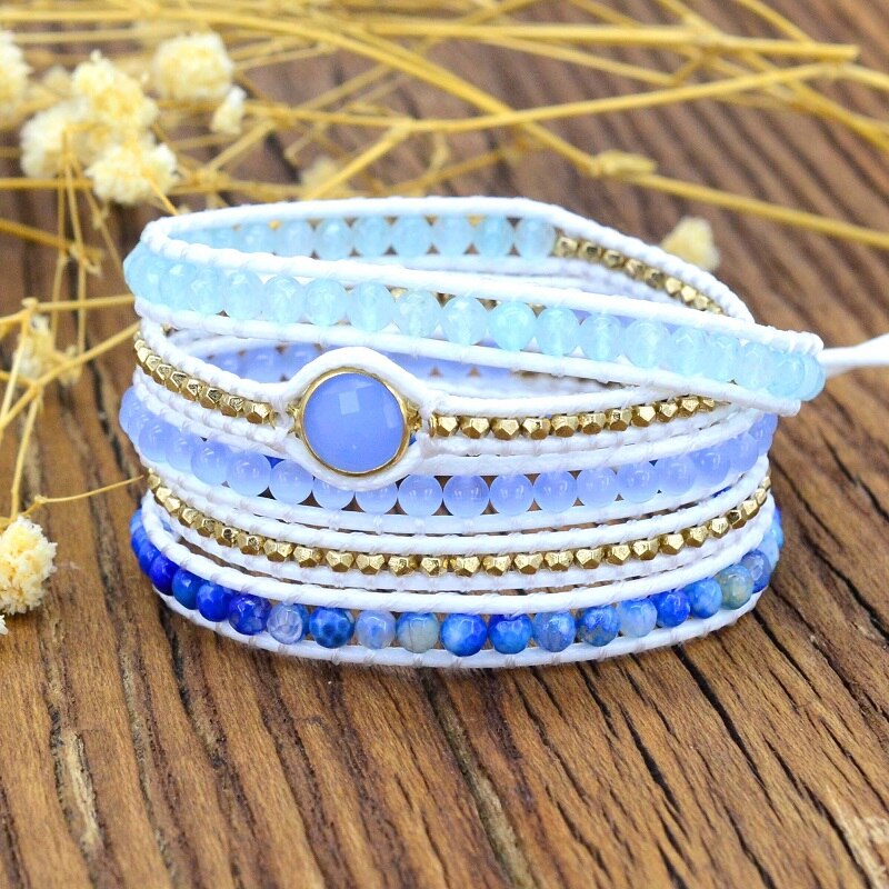 Spiritual Aquamarine Vegan Bracelet - Wrap Bracelets - Pretland | Spiritual Crystals & Jewelry