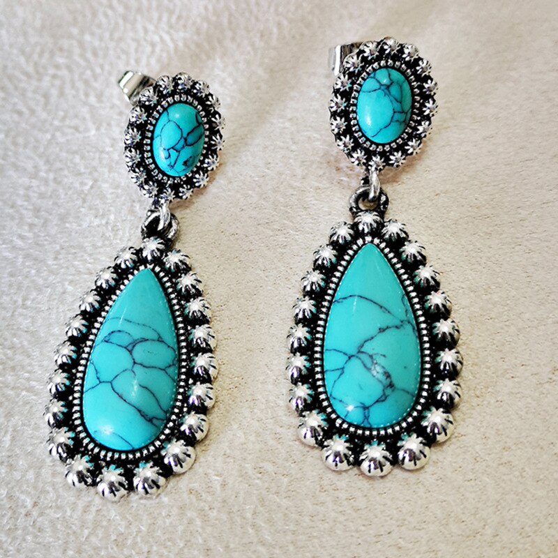 Spiritual Turquoise Boho Earrings - Earrings - Pretland | Spiritual Crystals & Jewelry