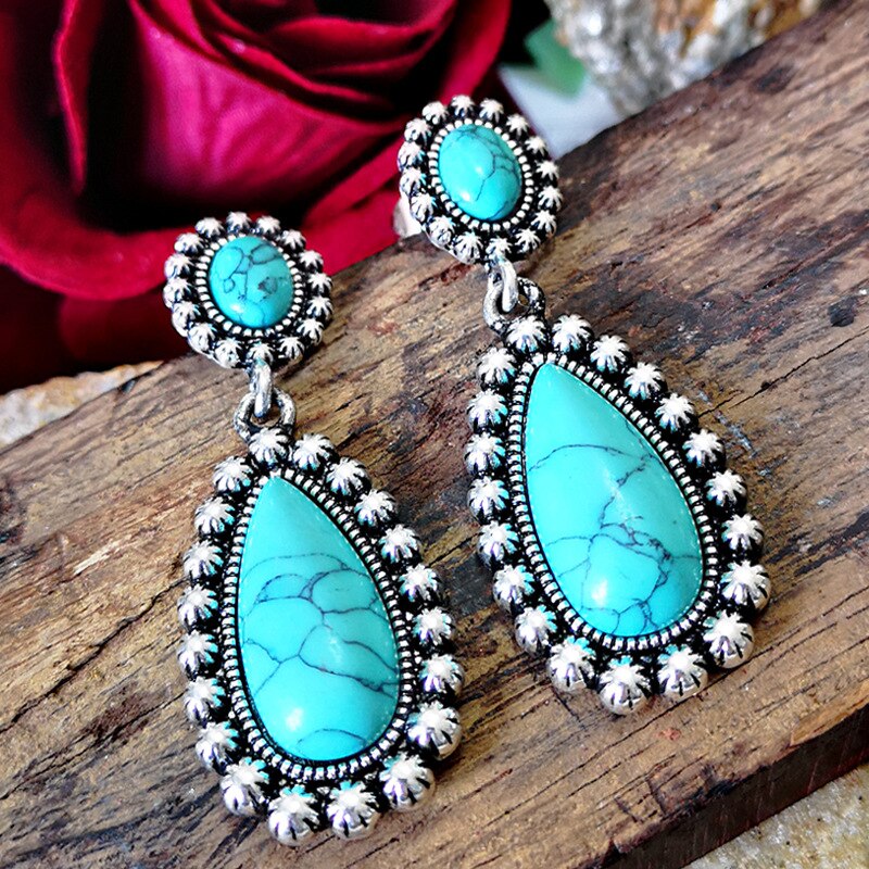 Spiritual Turquoise Boho Earrings - Earrings - Pretland | Spiritual Crystals & Jewelry