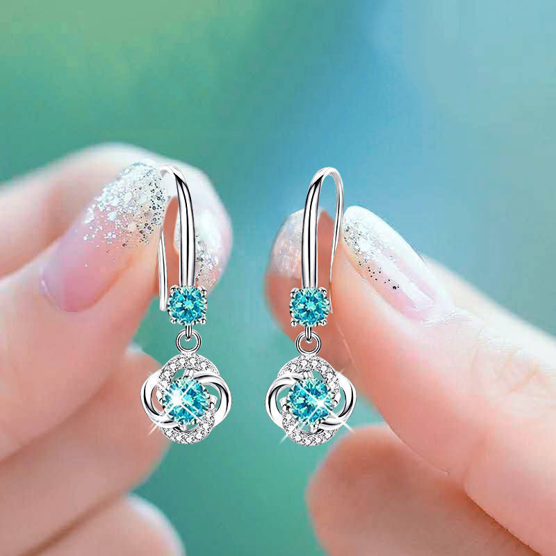 Silver Zirconia Earrings - Earrings - Pretland | Spiritual Crystals & Jewelry