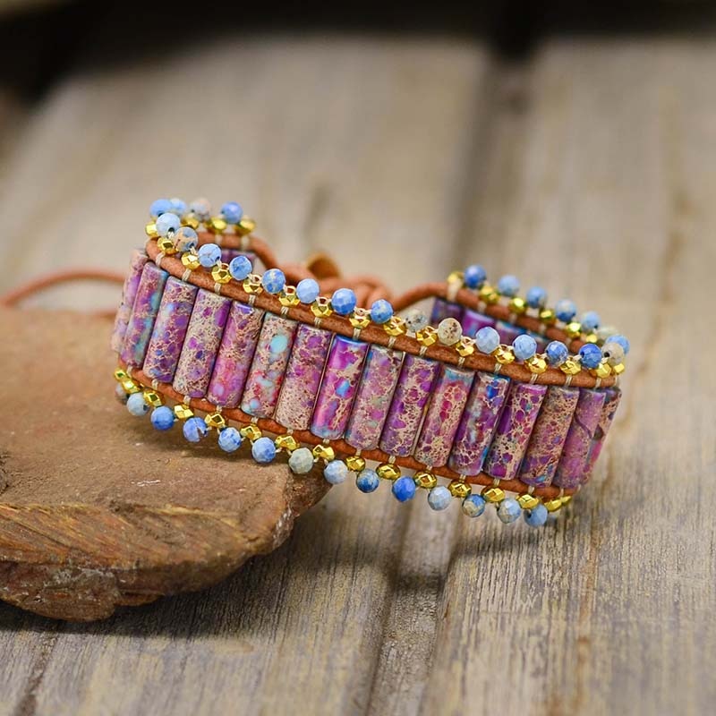 Emperor Jasper Wristband Bracelet - Bracelets - Pretland | Spiritual Crystals & Jewelry