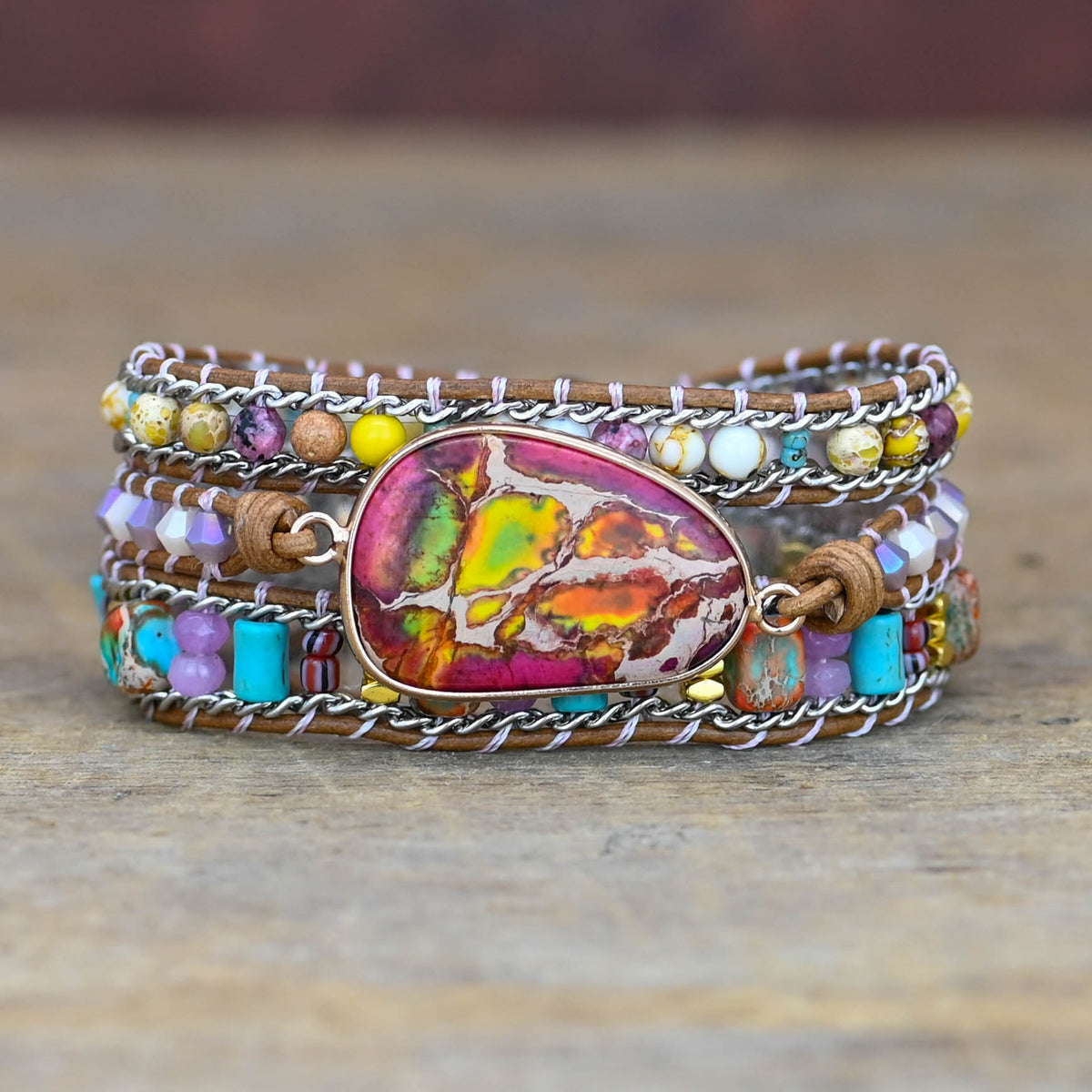 Spiritual Emperor Jasper Wrap Bracelet - Wrap Bracelets - Pretland | Spiritual Crystals & Jewelry