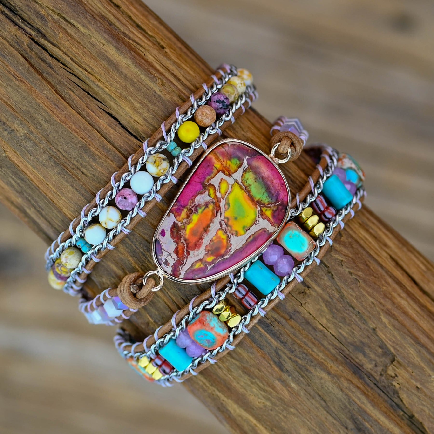 Spiritual Emperor Jasper Wrap Bracelet - Wrap Bracelets - Pretland | Spiritual Crystals & Jewelry