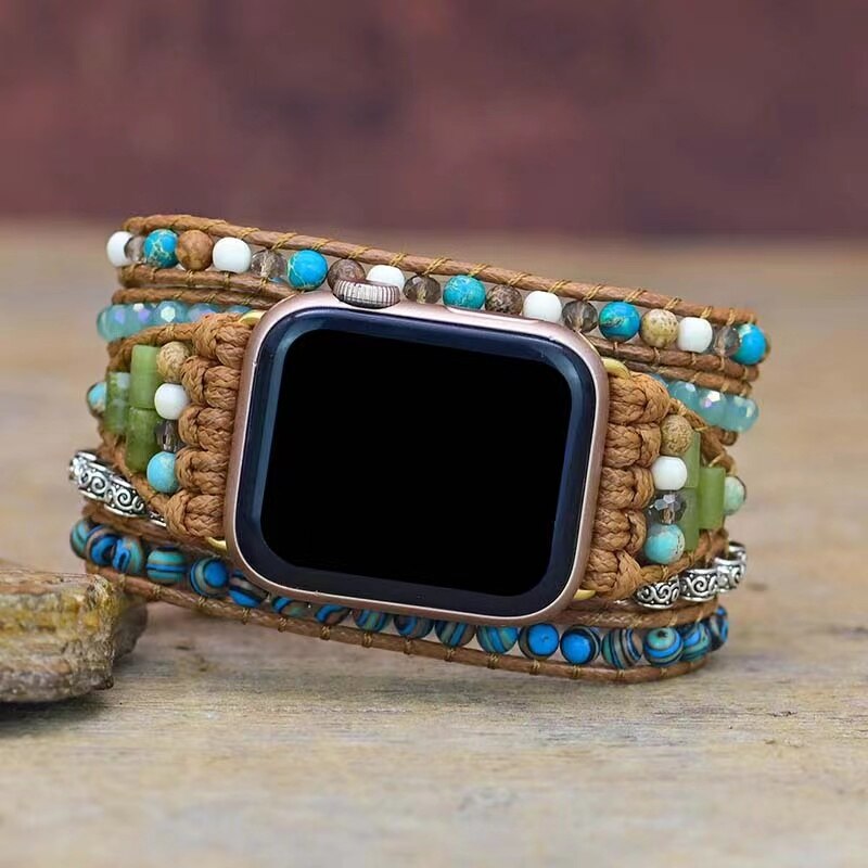 Green Agate Apple Watch Strap - Apple Watch Straps - Pretland | Spiritual Crystals & Jewelry