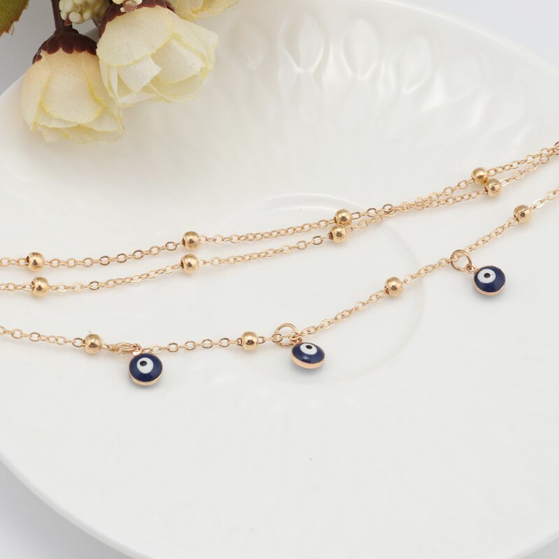 Vintage Evil Eyes Anklet - Anklets - Pretland | Spiritual Crystals & Jewelry