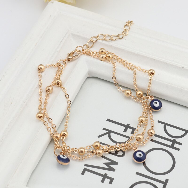 Vintage Evil Eyes Anklet - Anklets - Pretland | Spiritual Crystals & Jewelry