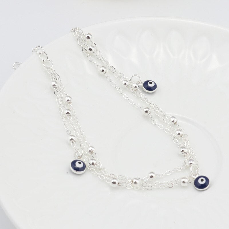 Vintage Evil Eyes Anklet - Anklets - Pretland | Spiritual Crystals & Jewelry