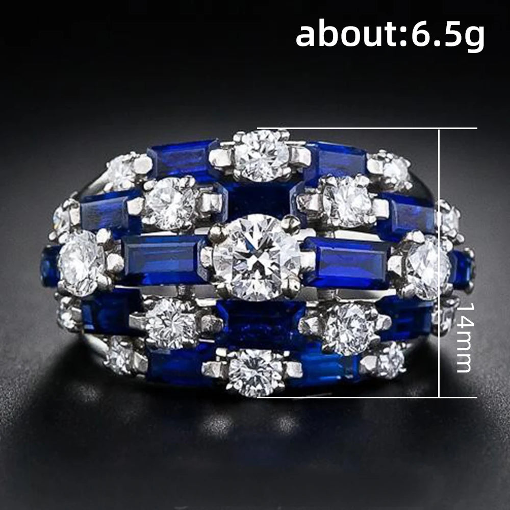 Blue Cubic Zirconia Ring