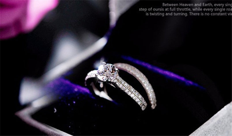 Shining Zircon 925 Sterling Silver Ring Set - Rings - Pretland | Spiritual Crystals & Jewelry