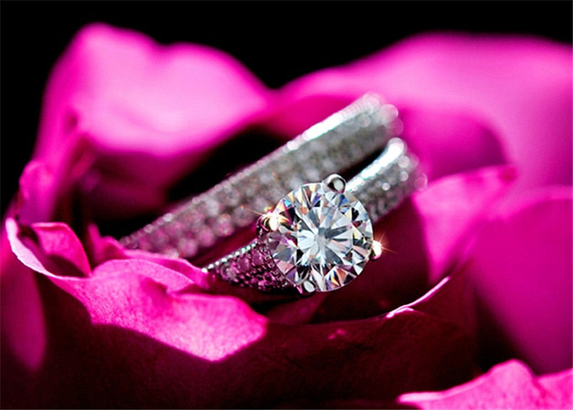 Shining Zircon 925 Sterling Silver Ring Set - Rings - Pretland | Spiritual Crystals & Jewelry