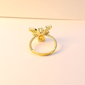 Spiritual Bee Citrine Gold Plated Ring - Rings - Pretland | Spiritual Crystals & Jewelry