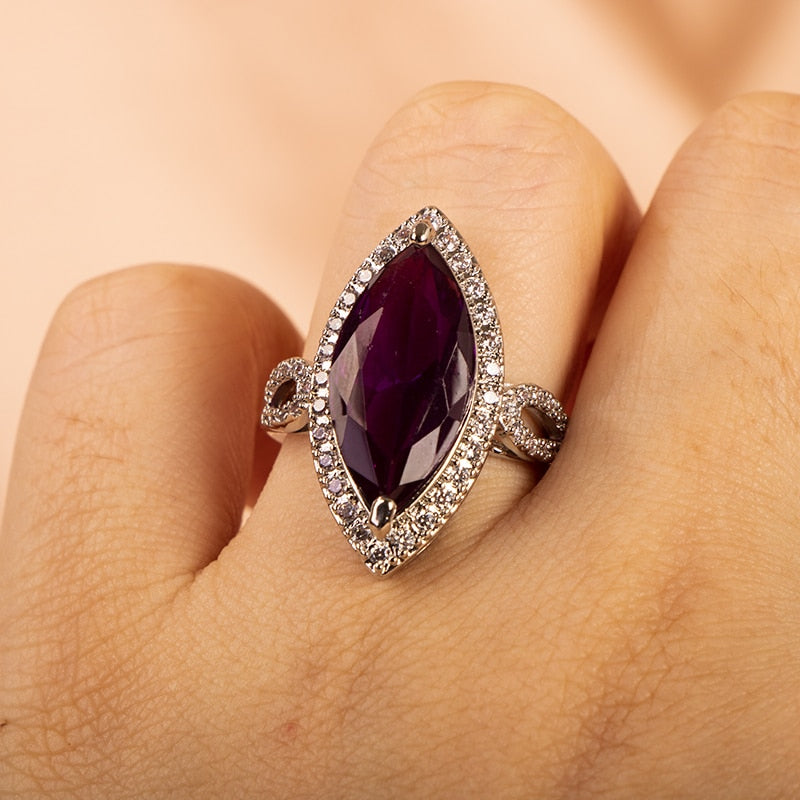 Magnificent Amethyst 925 Sterling Silver Ring - Rings - Pretland | Spiritual Crystals & Jewelry