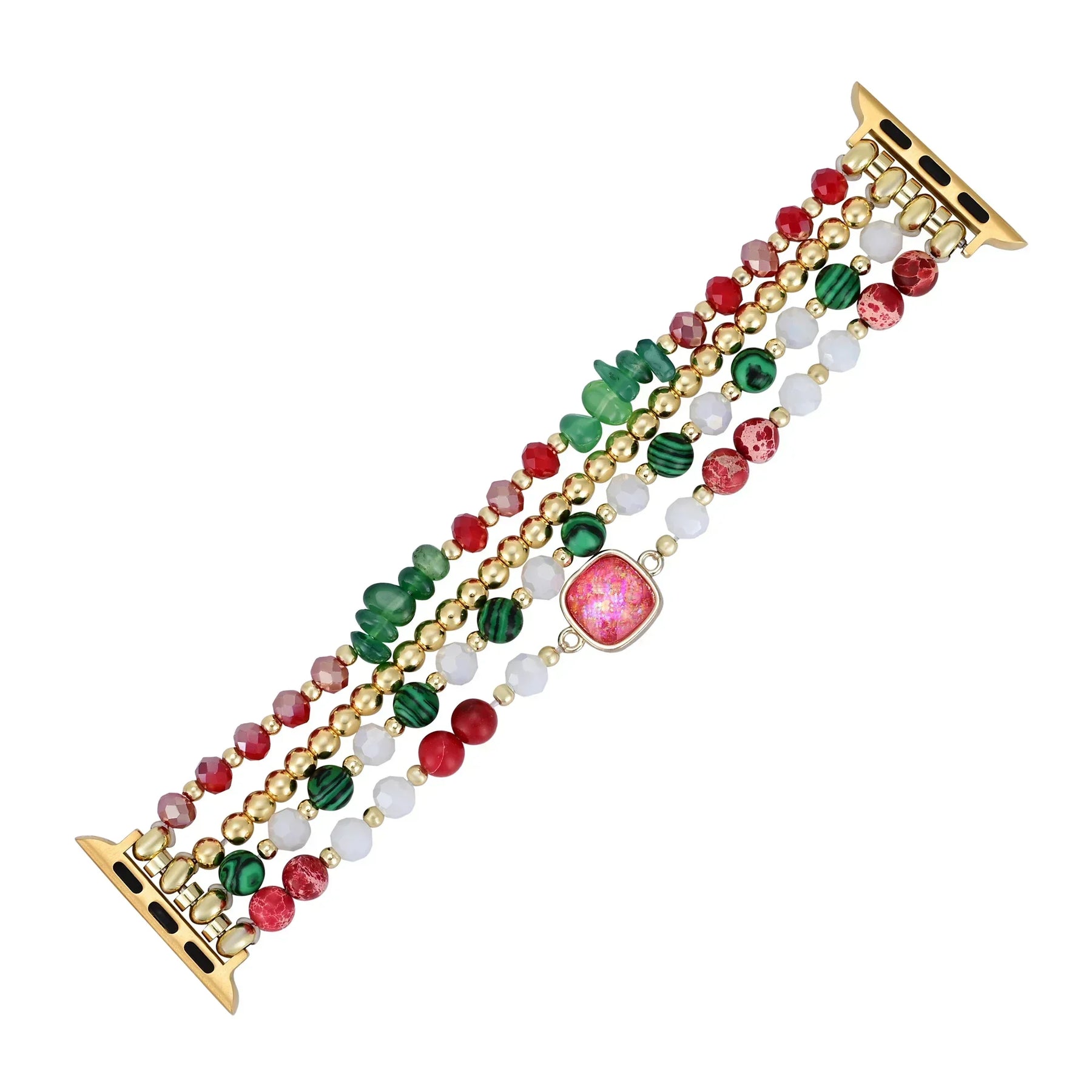 Christmas Design Square Pink Opal Watch Strap