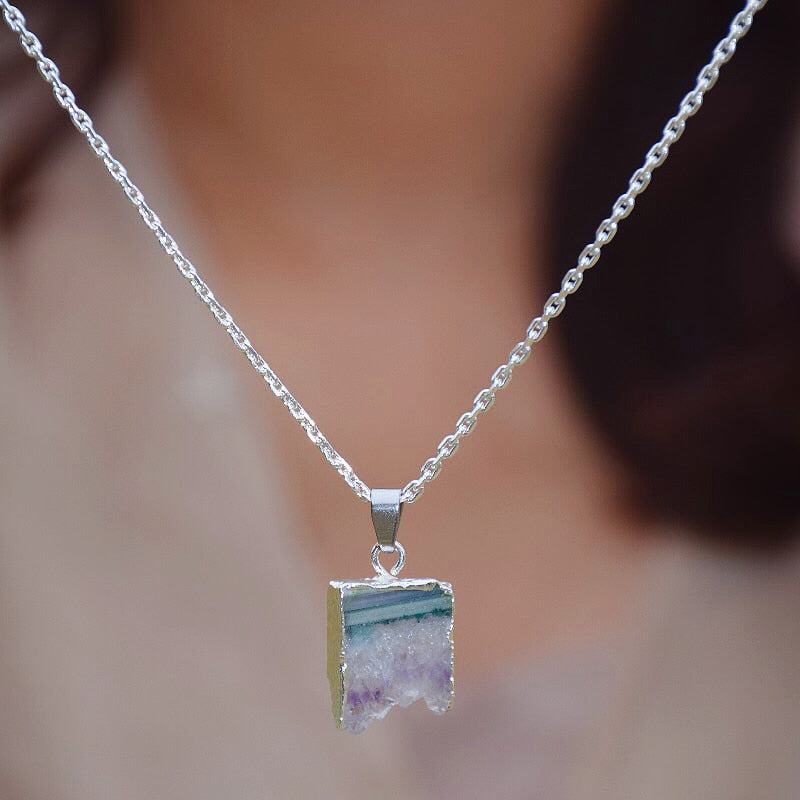 Spiritual Amethyst Silver Necklace - Necklaces - Pretland | Spiritual Crystals & Jewelry