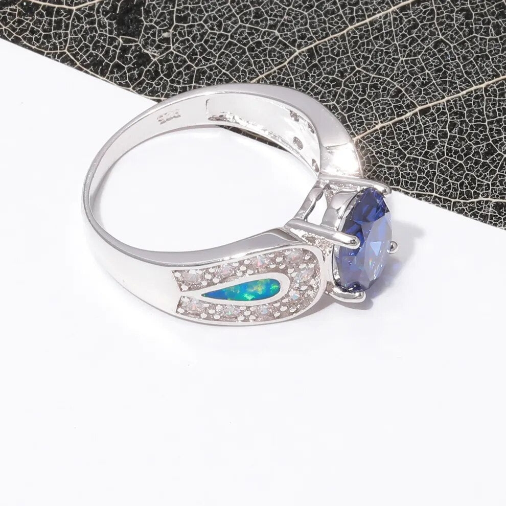 Chic Sapphire & Blue Fire Opal Ring