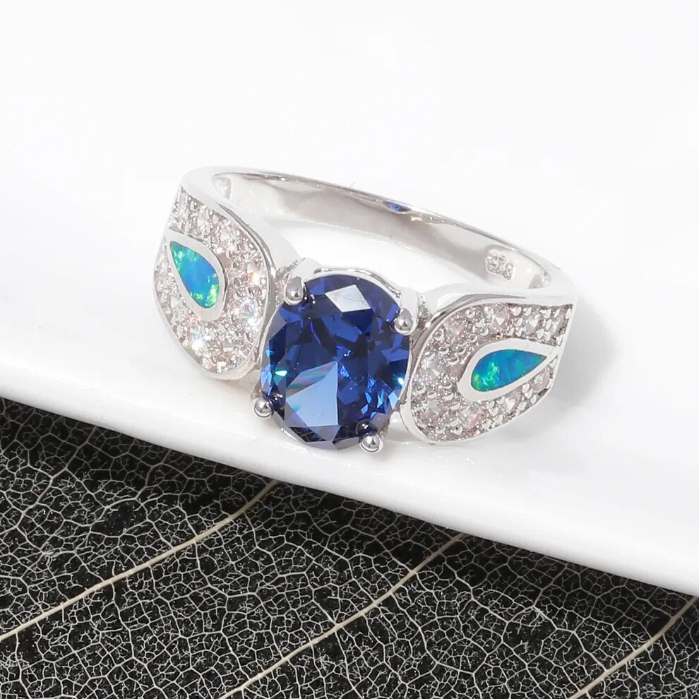 Chic Sapphire & Blue Fire Opal Ring