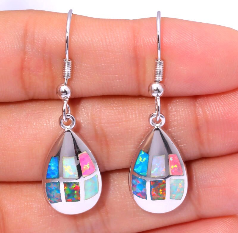 Spirit Fire Opal Silver Earrings - Earrings - Pretland | Spiritual Crystals & Jewelry