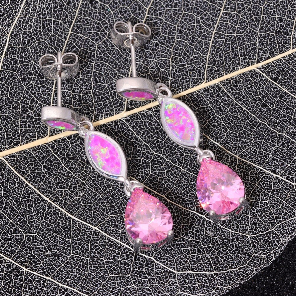 Spiritual Rose Quartz Sterling Silver Earrings - Earrings - Pretland | Spiritual Crystals & Jewelry
