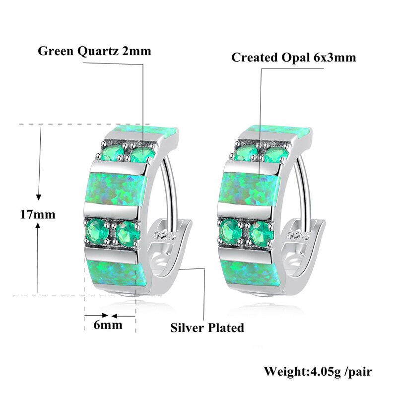 Spiritual Green Opal & Emerald Silver Earrings - Earrings - Pretland | Spiritual Crystals & Jewelry