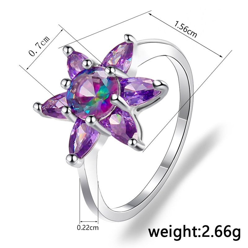 Luxury Cubic Zirconia Silver Ring - Rings - Pretland | Spiritual Crystals & Jewelry