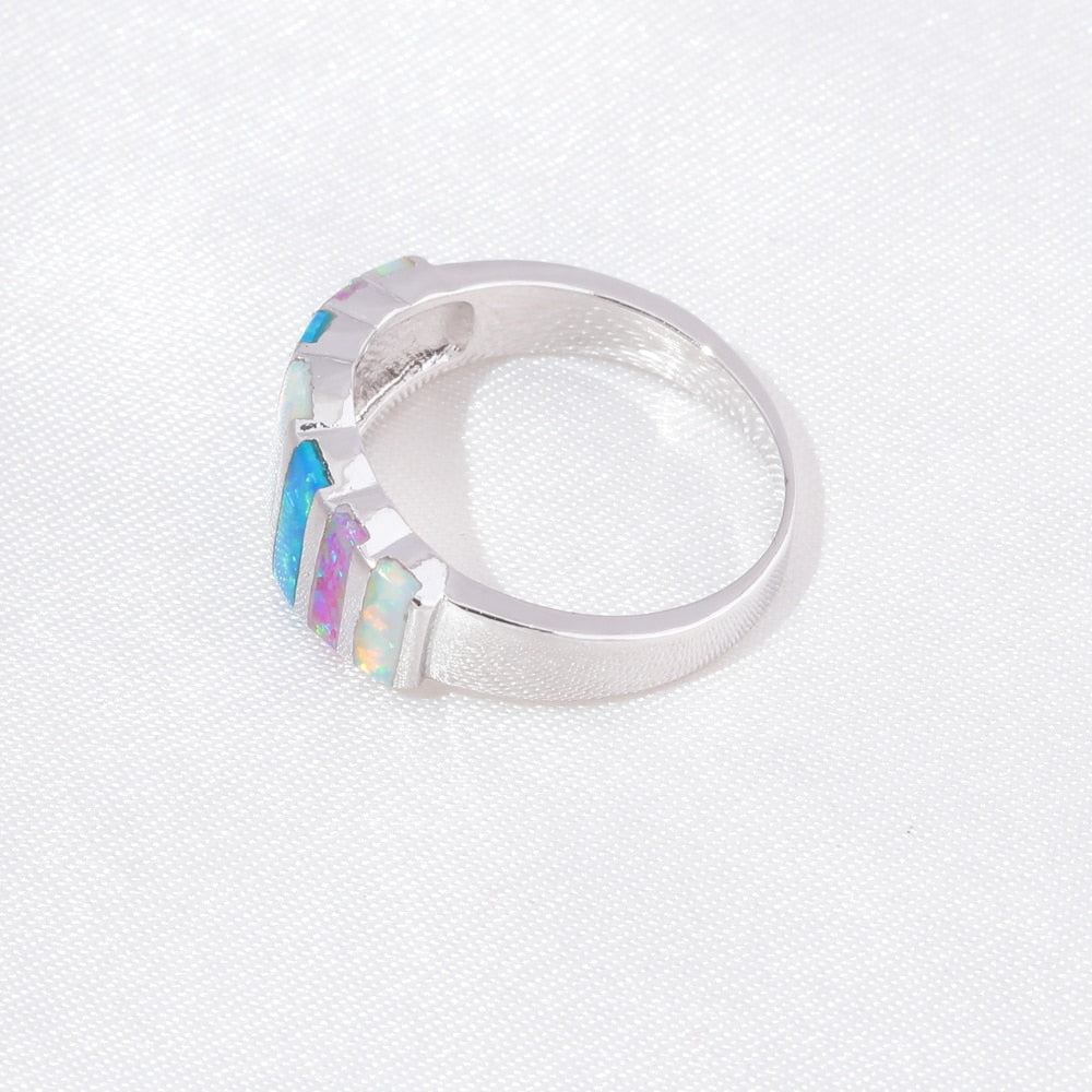 Spirit "Calming Night" Fire Opal Silver Ring - Rings - Pretland | Spiritual Crystals & Jewelry