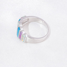 Spirit "Calming Night" Fire Opal Silver Ring - Rings - Pretland | Spiritual Crystals & Jewelry
