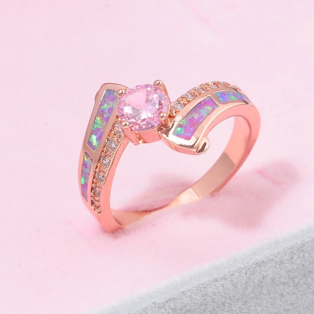 Pink Topaz Zirconia Ring - Rings - Pretland | Spiritual Crystals & Jewelry
