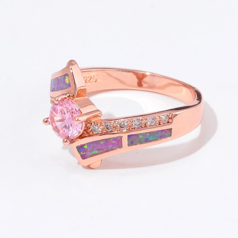 Pink Topaz Zirconia Ring - Rings - Pretland | Spiritual Crystals & Jewelry