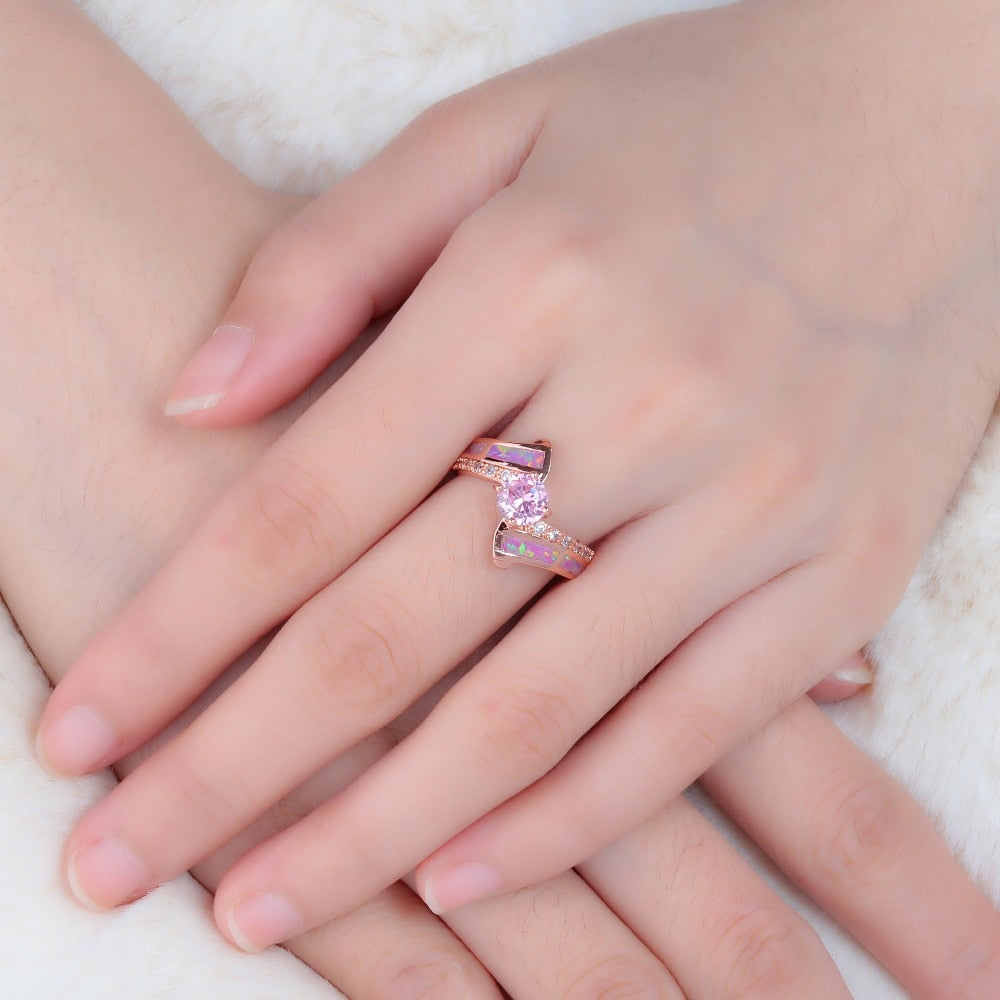 Pink Topaz Zirconia Ring - Rings - Pretland | Spiritual Crystals & Jewelry